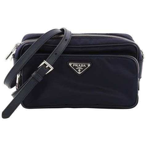 prada tessuto small double pocket crossbody bag